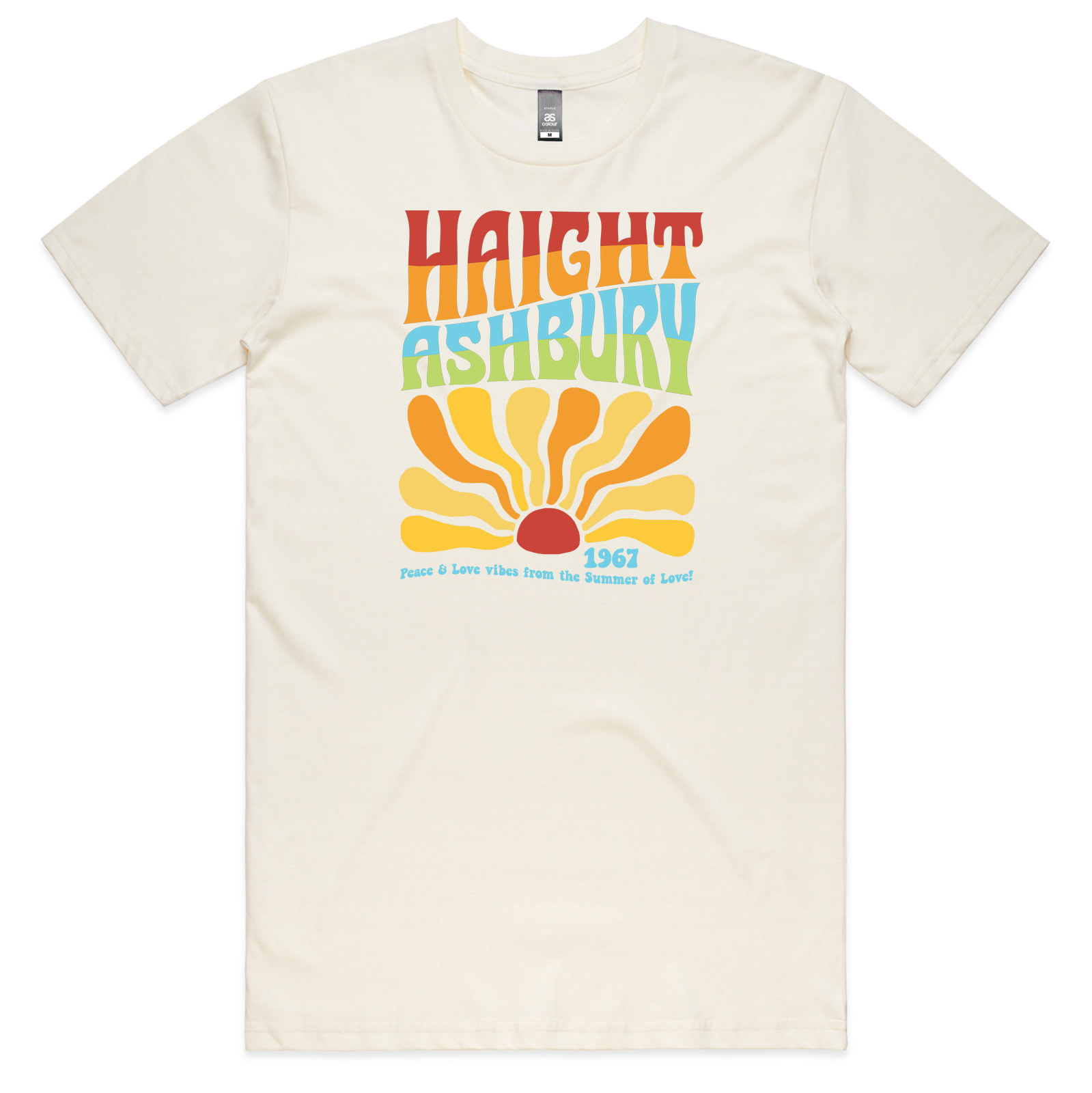 Haight Ashbury Sunrise Unisex Tee, Cream,