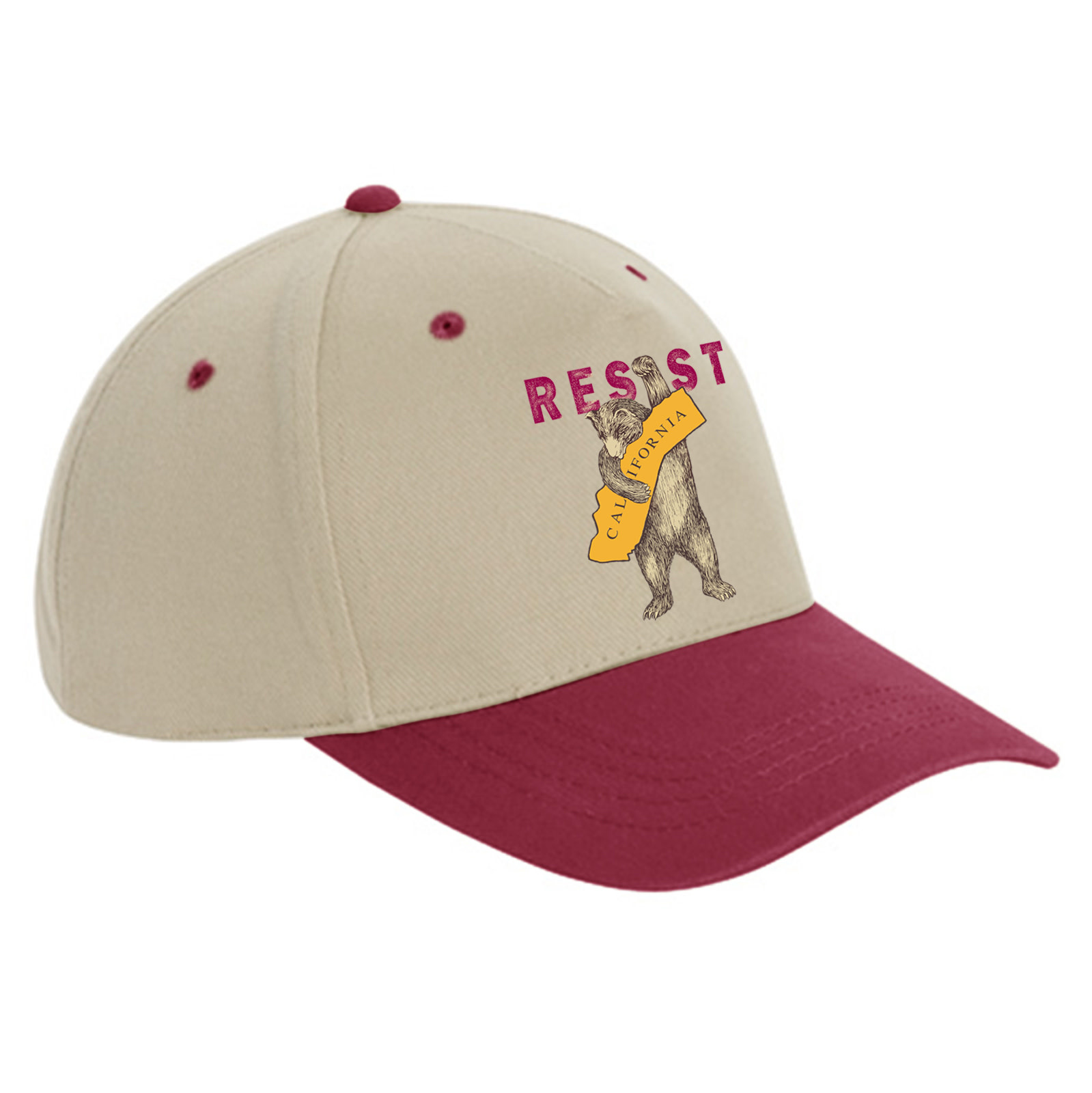 RESIST Bear Cap, Khaki/Maroon