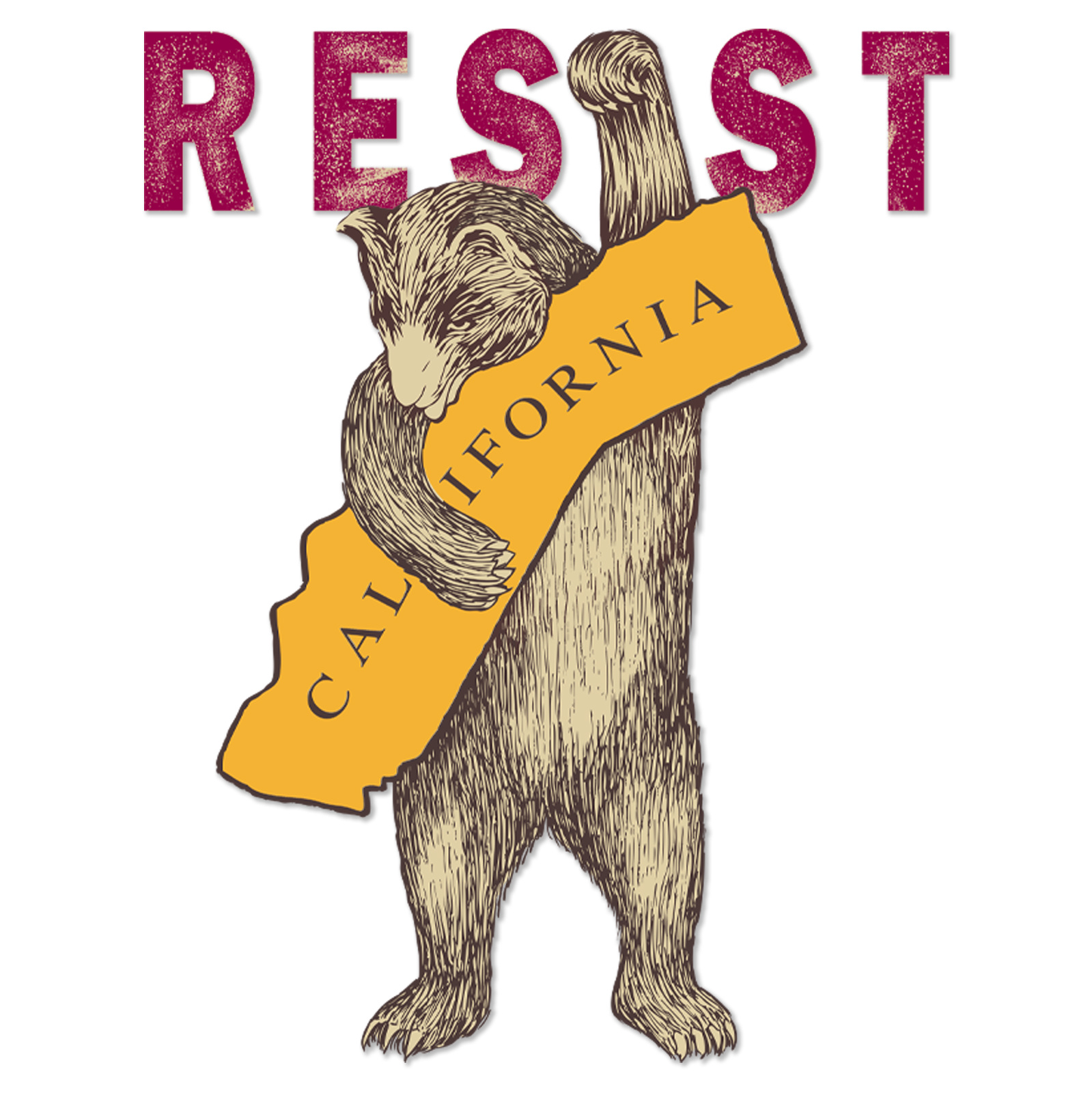 RESIST Bear Cap, Khaki/Maroon