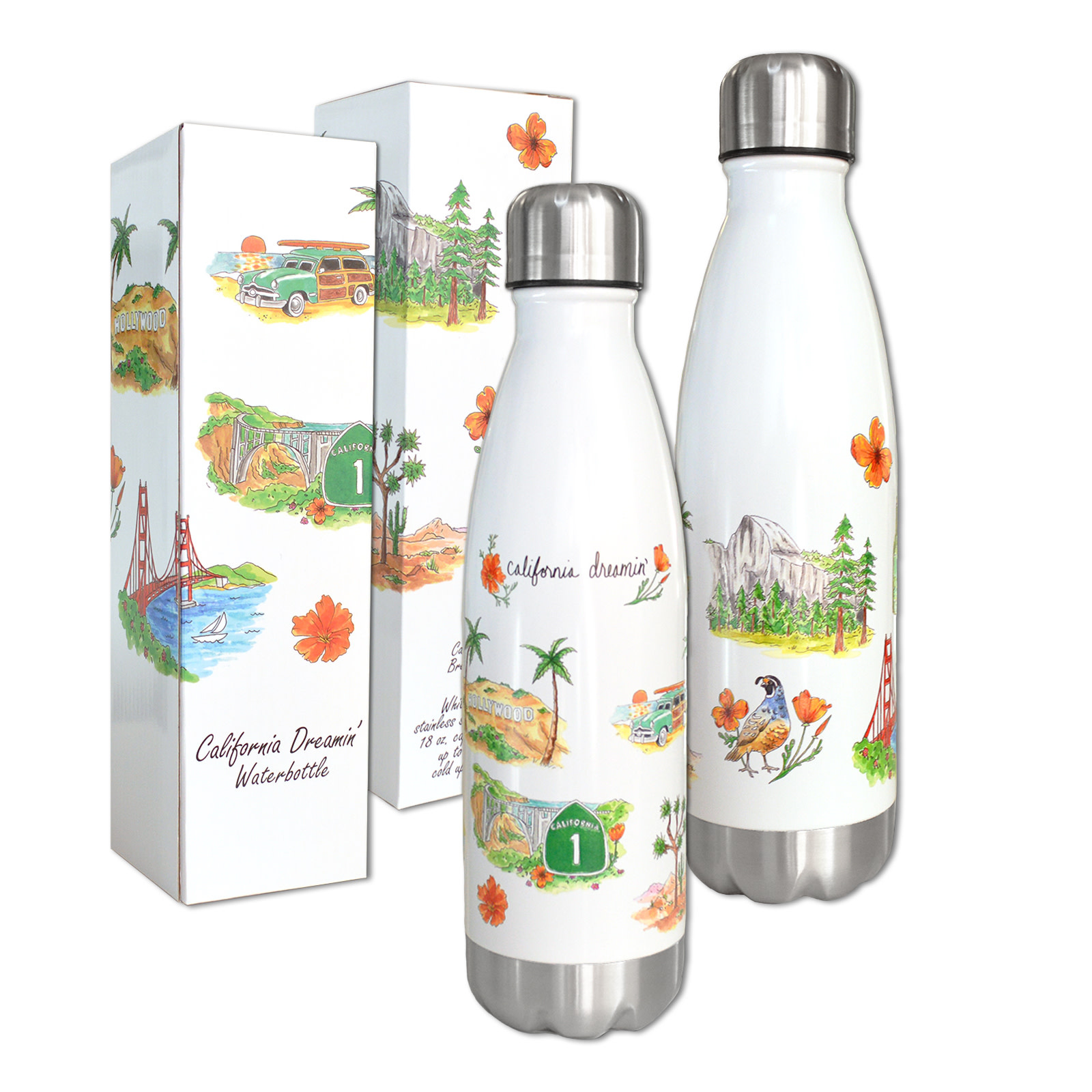 SF Mercantile California Dreamin' Stainless Steel Water Bottle