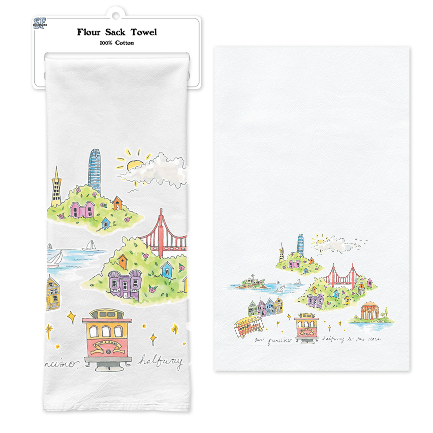 Halfway to the Stars Flour Sack Cotton Tea Towel