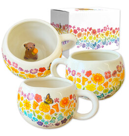 SF Mercantile Rainbow Floral Mug with Bear