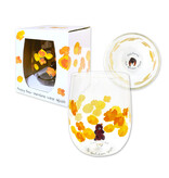 Poppy with Bear Figure Stemless Wine Glass