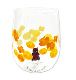 Poppy with Bear Figure Stemless Wine Glass