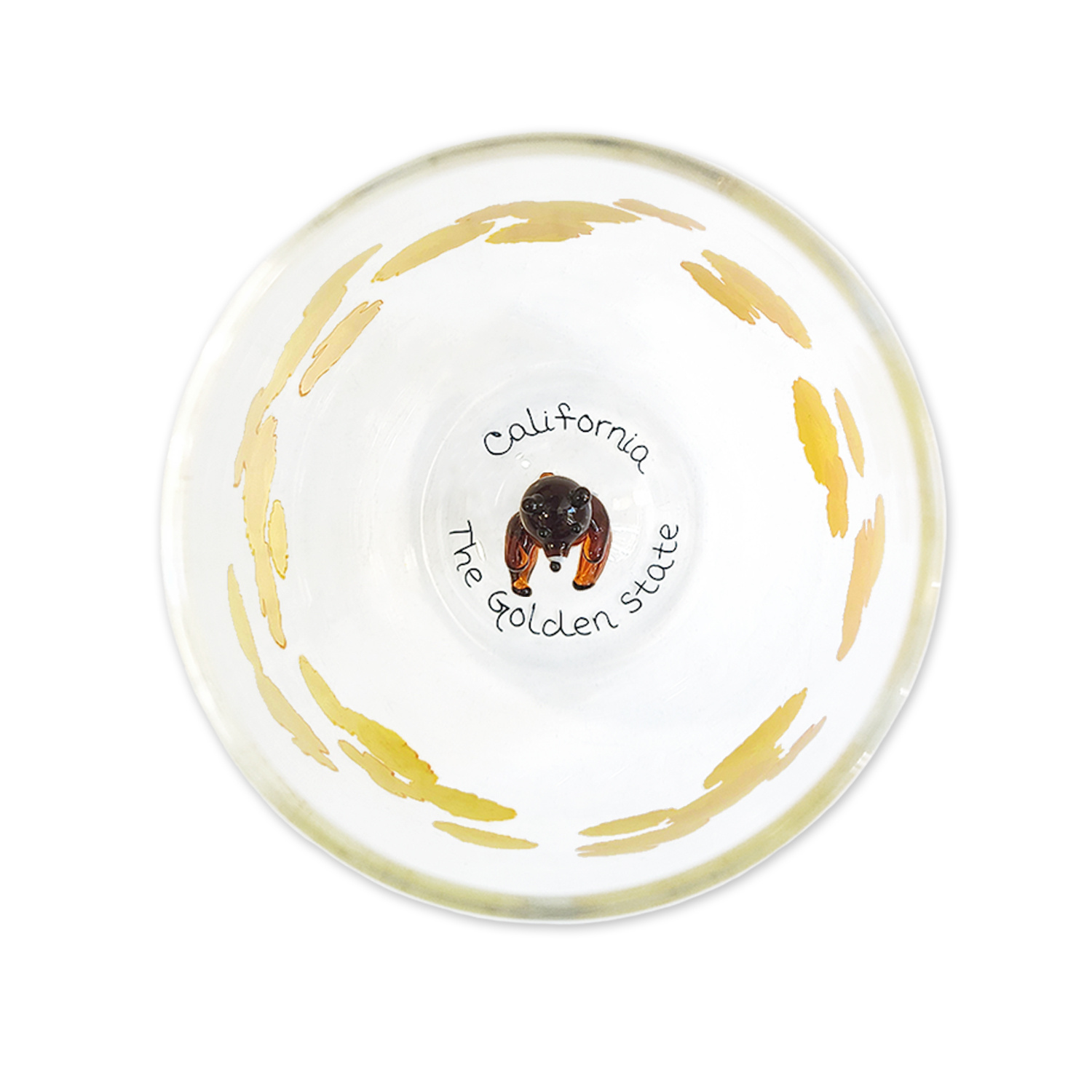 Poppy with Bear Figure Stemless Wine Glass