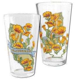 SF Mercantile California State w/ Poppies Pint Glass