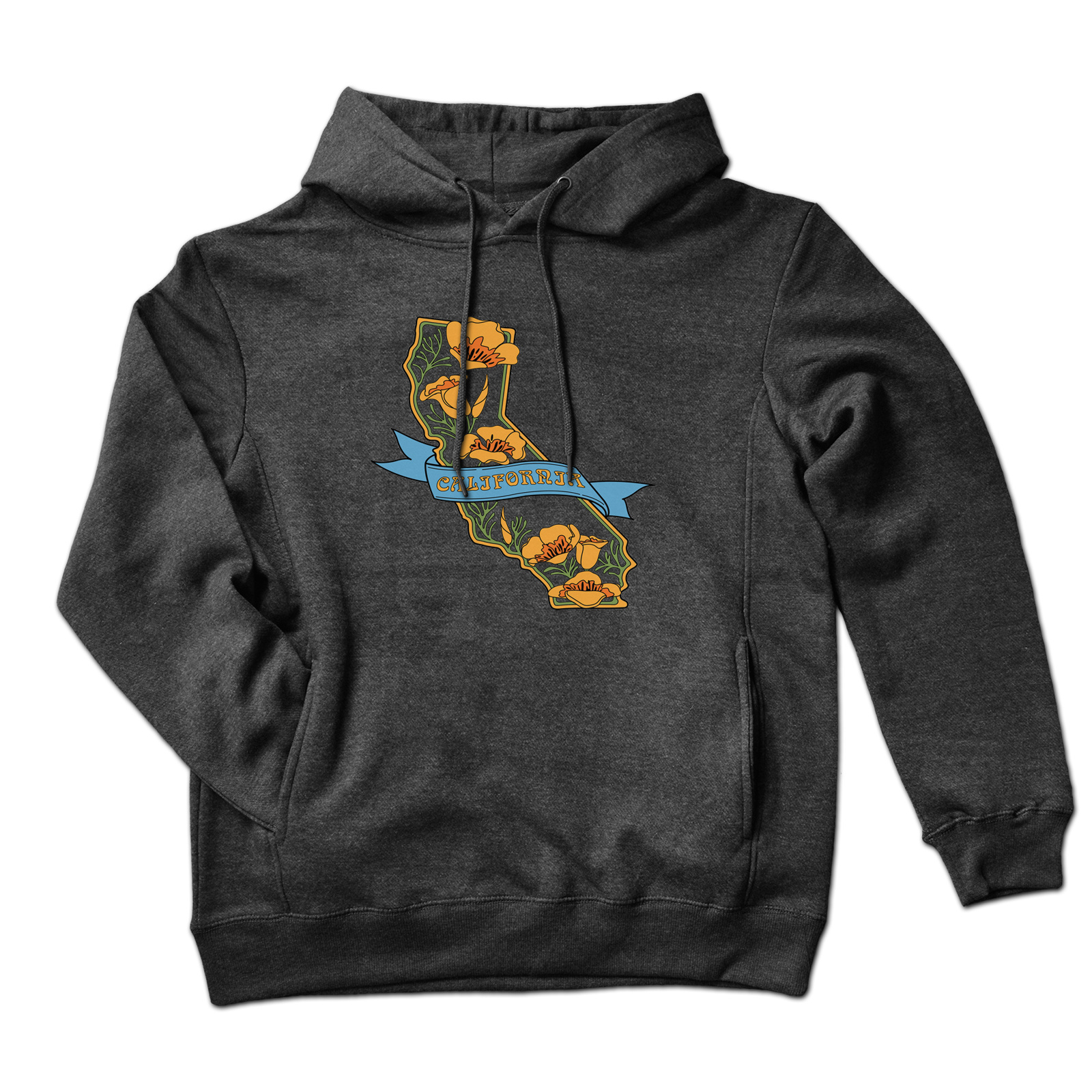 SF Mercantile CA State with Poppies Unisex (Men's) Pull Over Hoodie