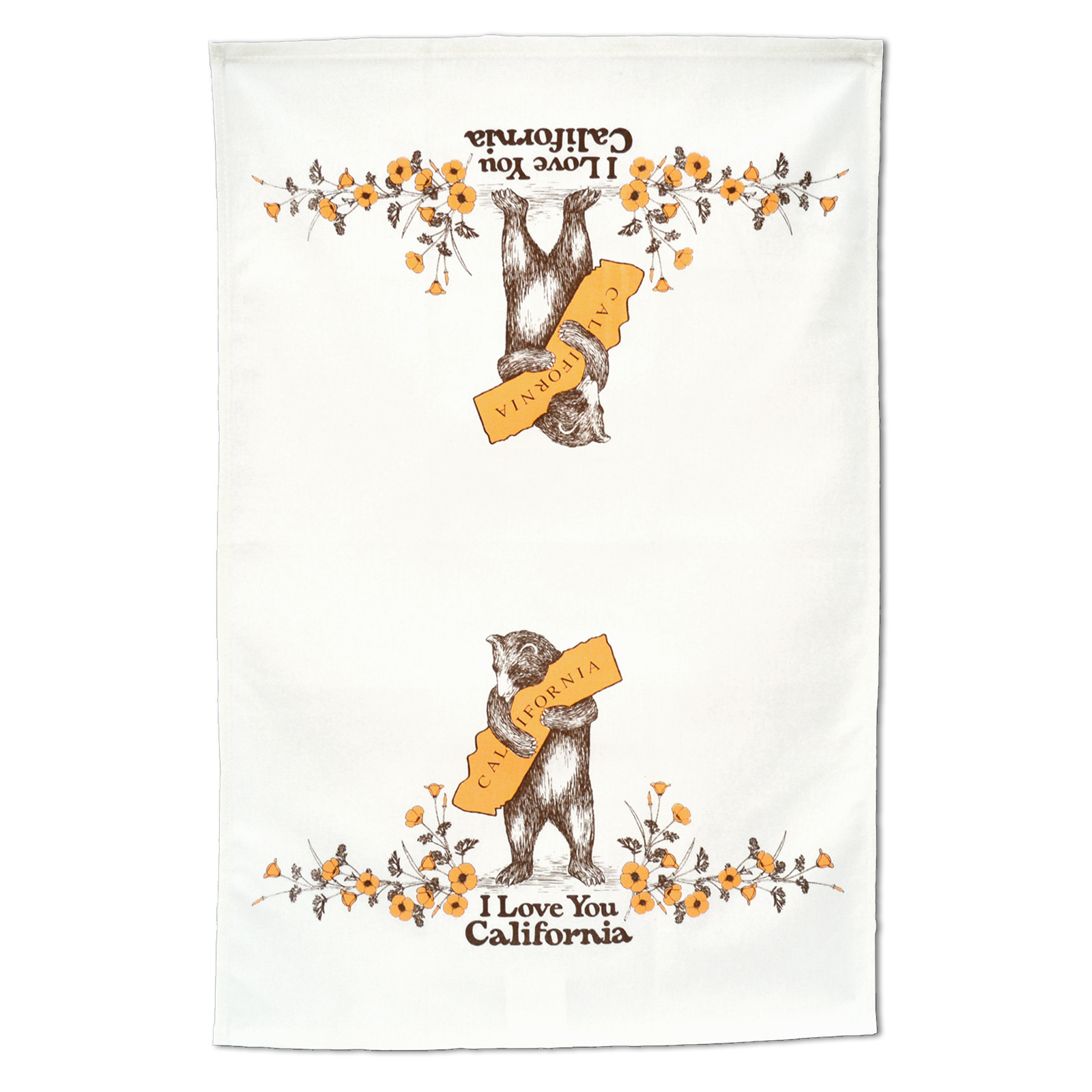 California Bear & Poppy Tea Towel
