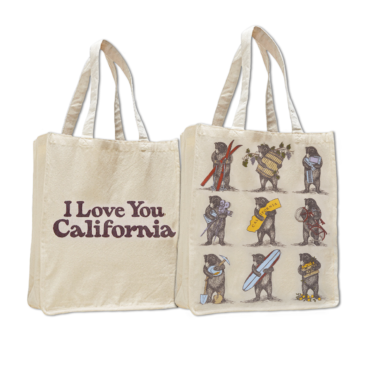 Natural Canvas Nine Bear Jumbo Tote