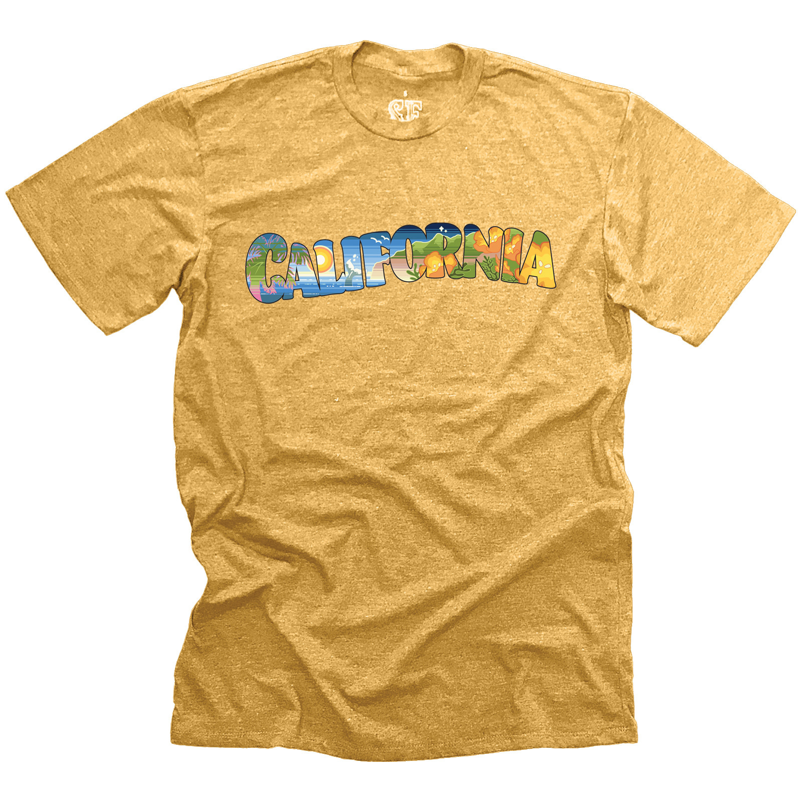 Retro California Adult Unisex/Men's Tee Tri-Gold XL