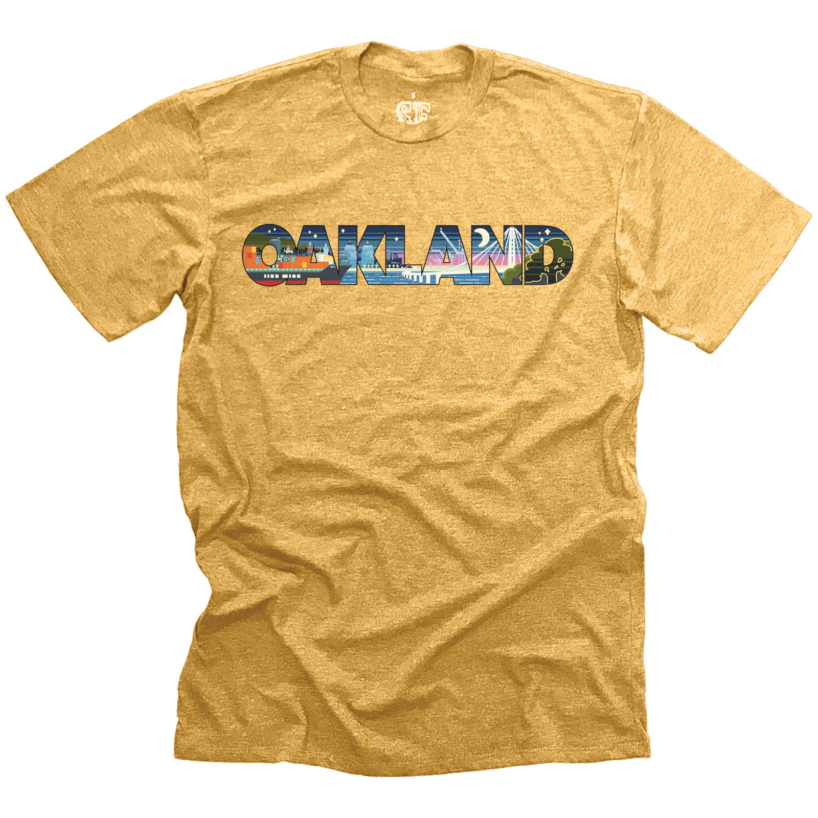 Retro Oakland Adult Unisex Tee Tri-Gold L
