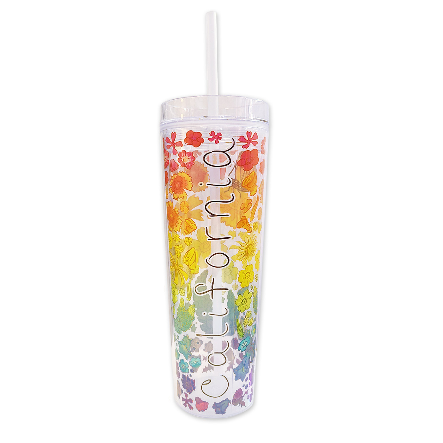SF Mercantile California Floral Field Straw Tumbler