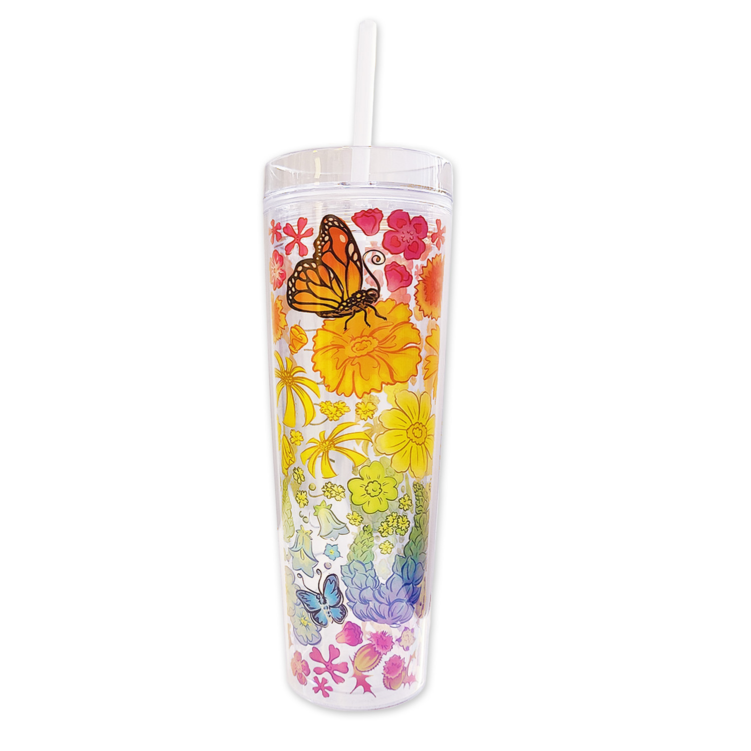 SF Mercantile California Floral Field Straw Tumbler