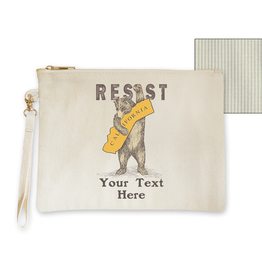 SF Mercantile CA Resist Bear Custom Lined Zipper Pouch with Handle