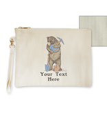 SF Mercantile Miner Bear Custom Lined Zipper Pouch with Handle