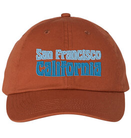 San Francisco Faux Embroidered Cap, Burnt Orange