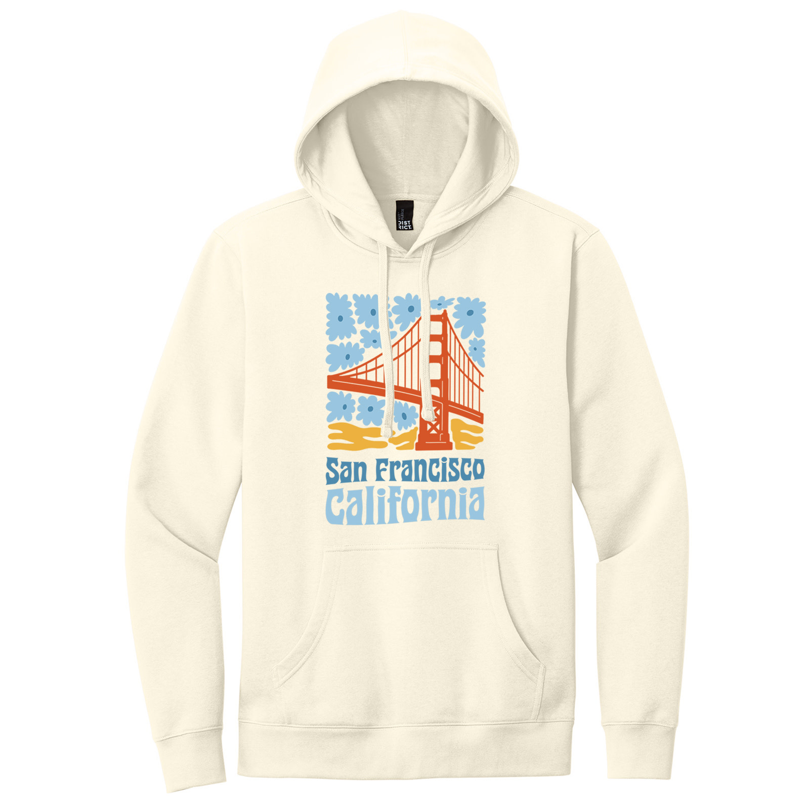 SF/CA Flower Power Unisex Hoodie, Cream