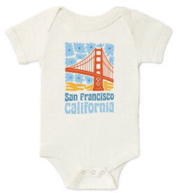 SF/CA Flower Power Onesie, Cream