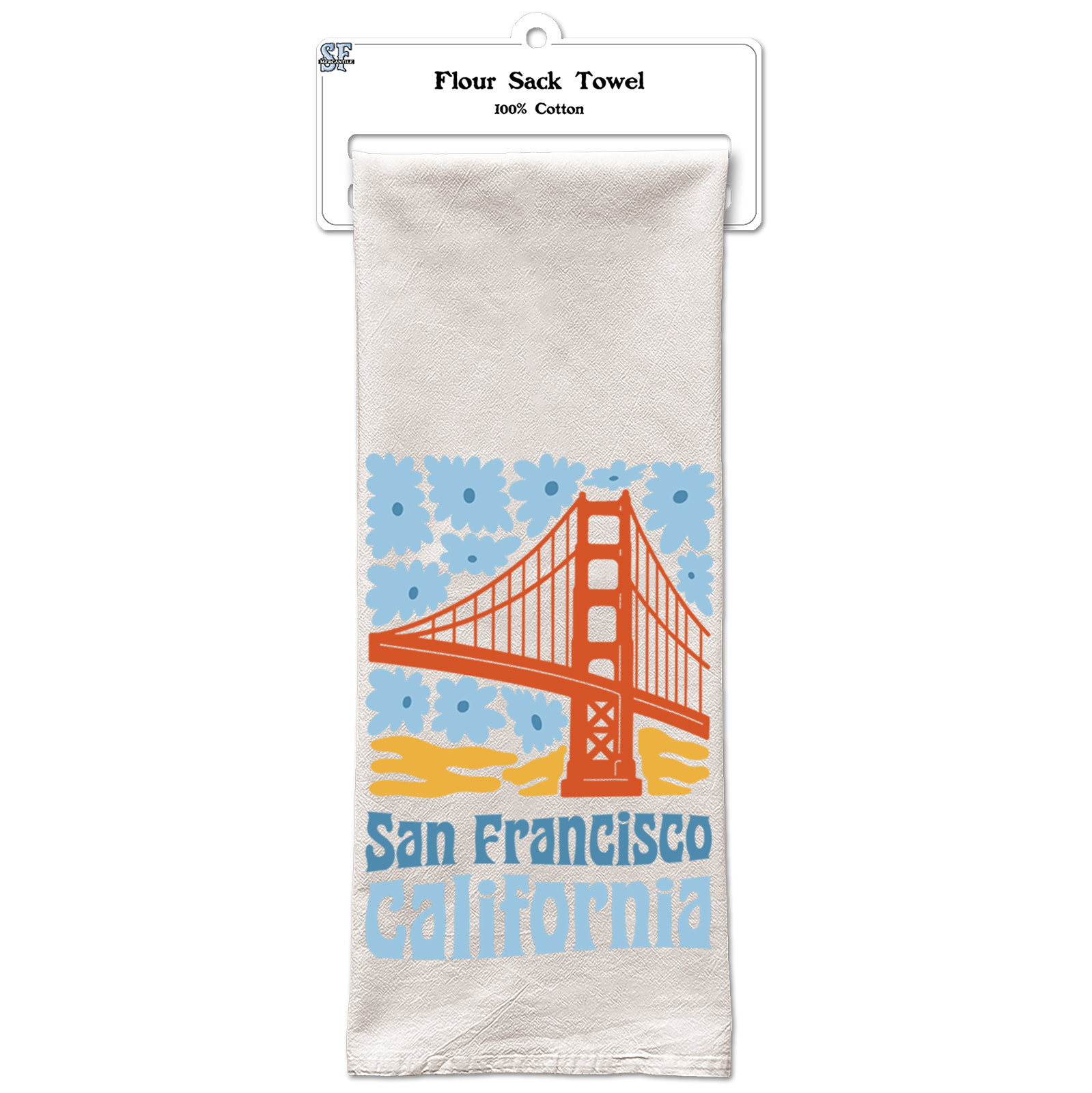 SF/CA Flower Power Flour Sack Tea Towel