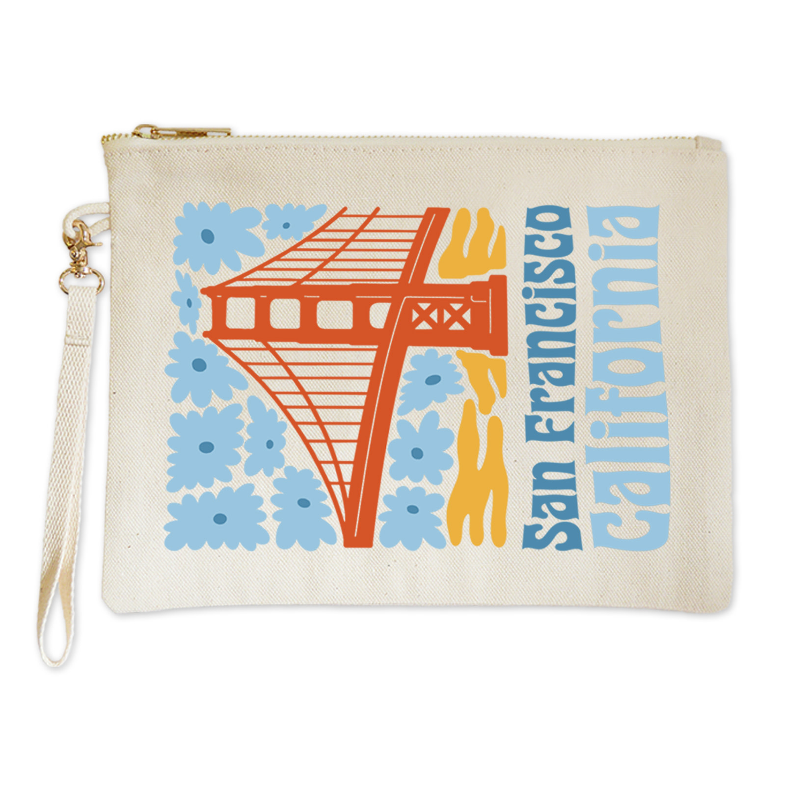 SF/CA Flower Power Zipper Pouch