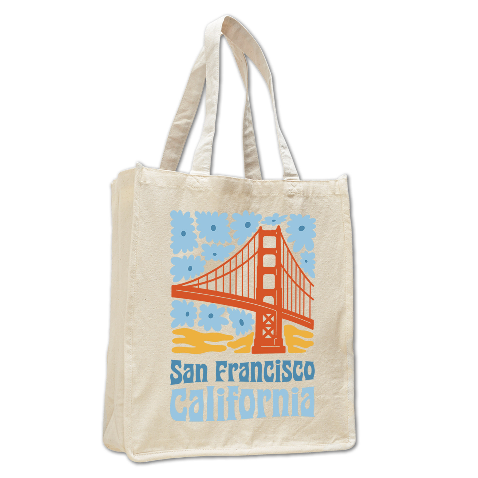 SF/CA Flower Power Large Shopping Tote