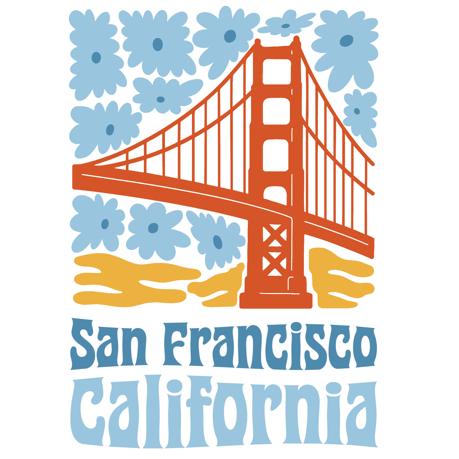 San Francisco Faux Embroidered Cap, Burnt Orange