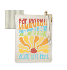 SF Mercantile CA Sun & Surf  Custom Lined Zipper Pouch with Handle