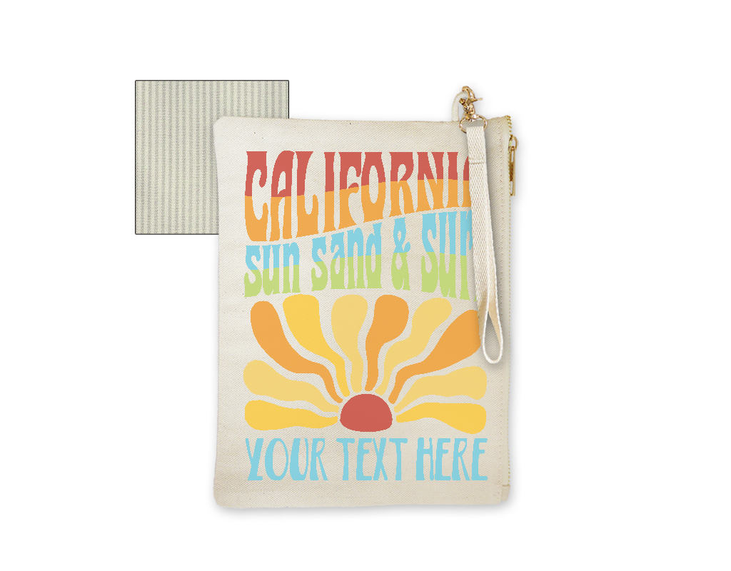SF Mercantile CA Sun & Surf  Custom Lined Zipper Pouch with Handle