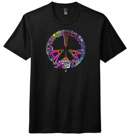 SF/Haight Tie Dye Peace Unisex Tee, Black, XL
