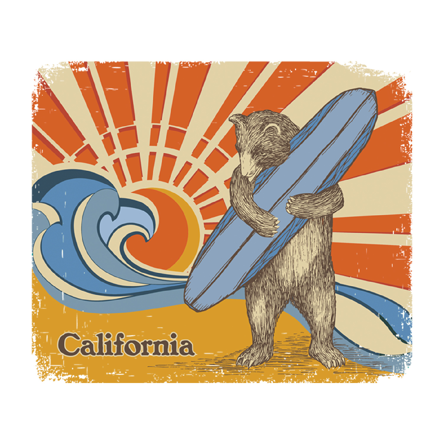 SF Mercantile Sun & Surf Bear Adult Pullover Hoodie