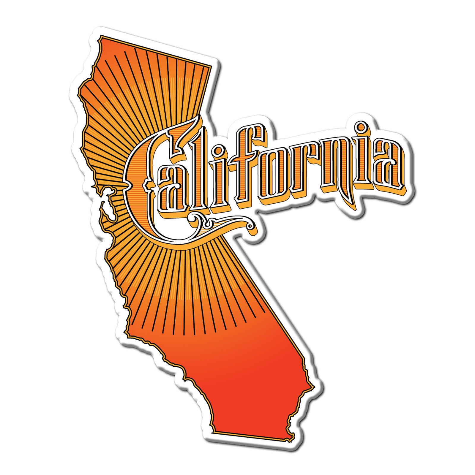 Vintage California Text Acrylic Magnet, Orange