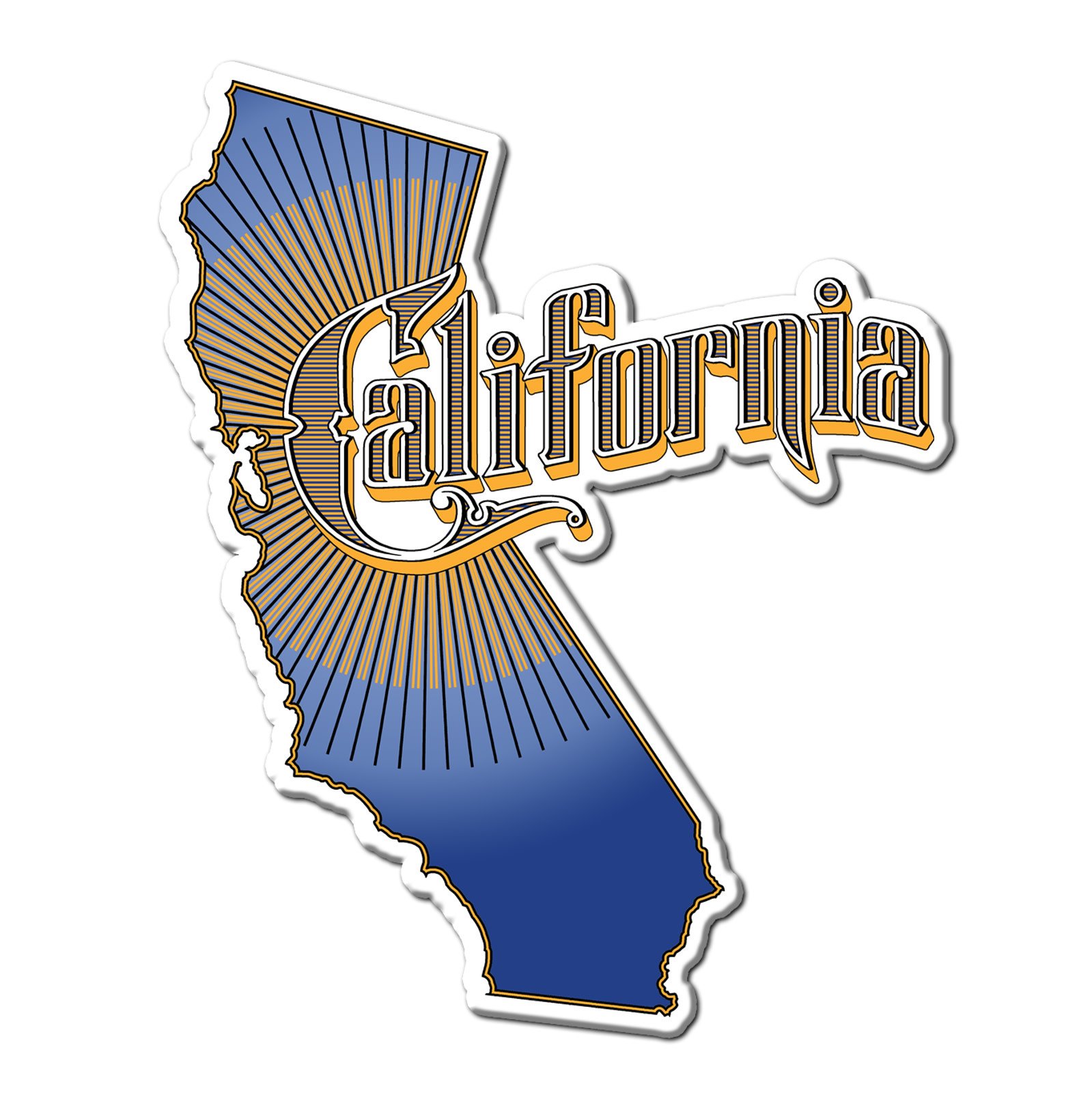 Vintage California Text Acrylic Magnet, Blue