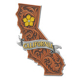 Tooled Leather California State Acrylic Magnet