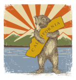 SF Mercantile California Mountain Bear Pullover Fleece Hoodie