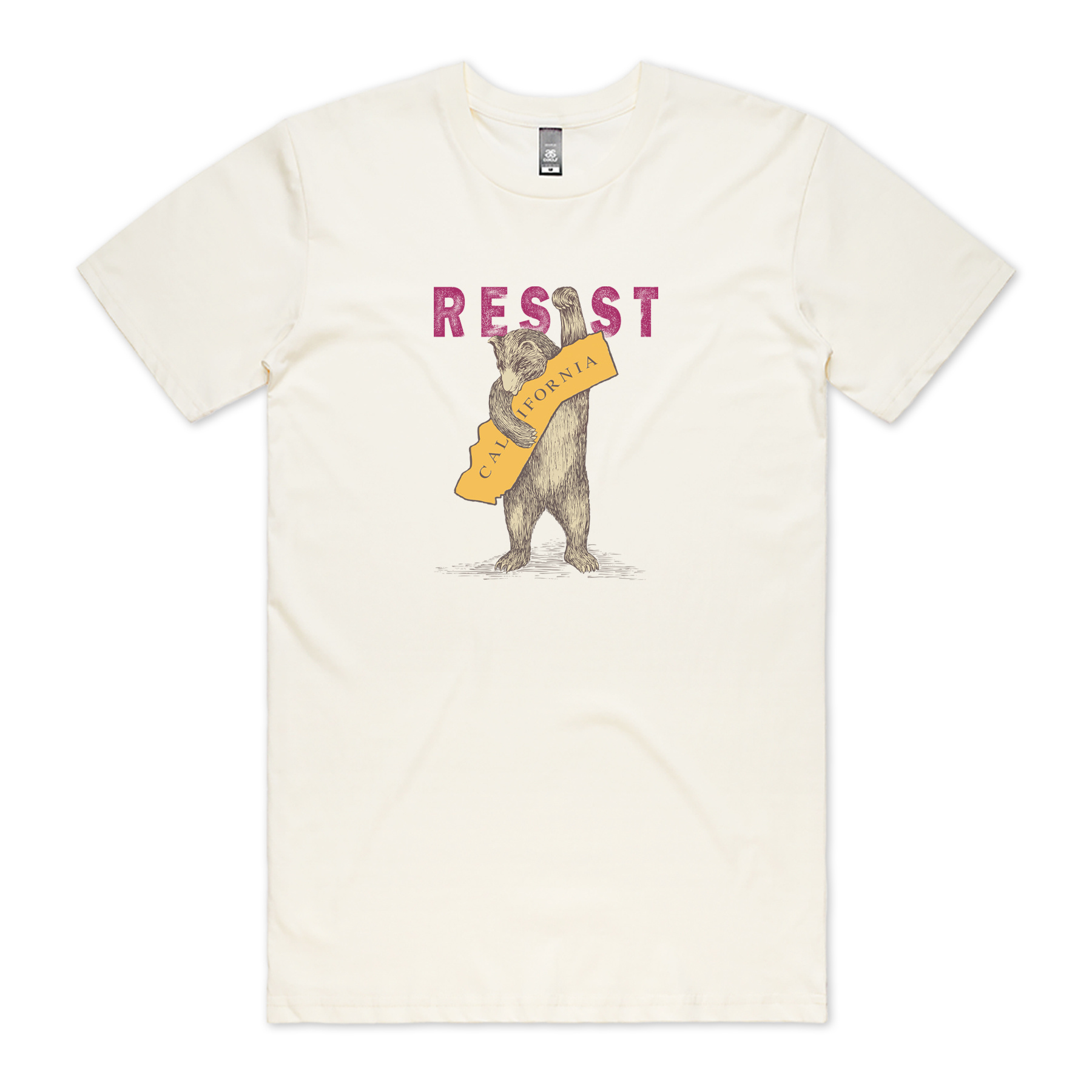 SF Mercantile RESIST CA Bear Unisex Tee, Cream,