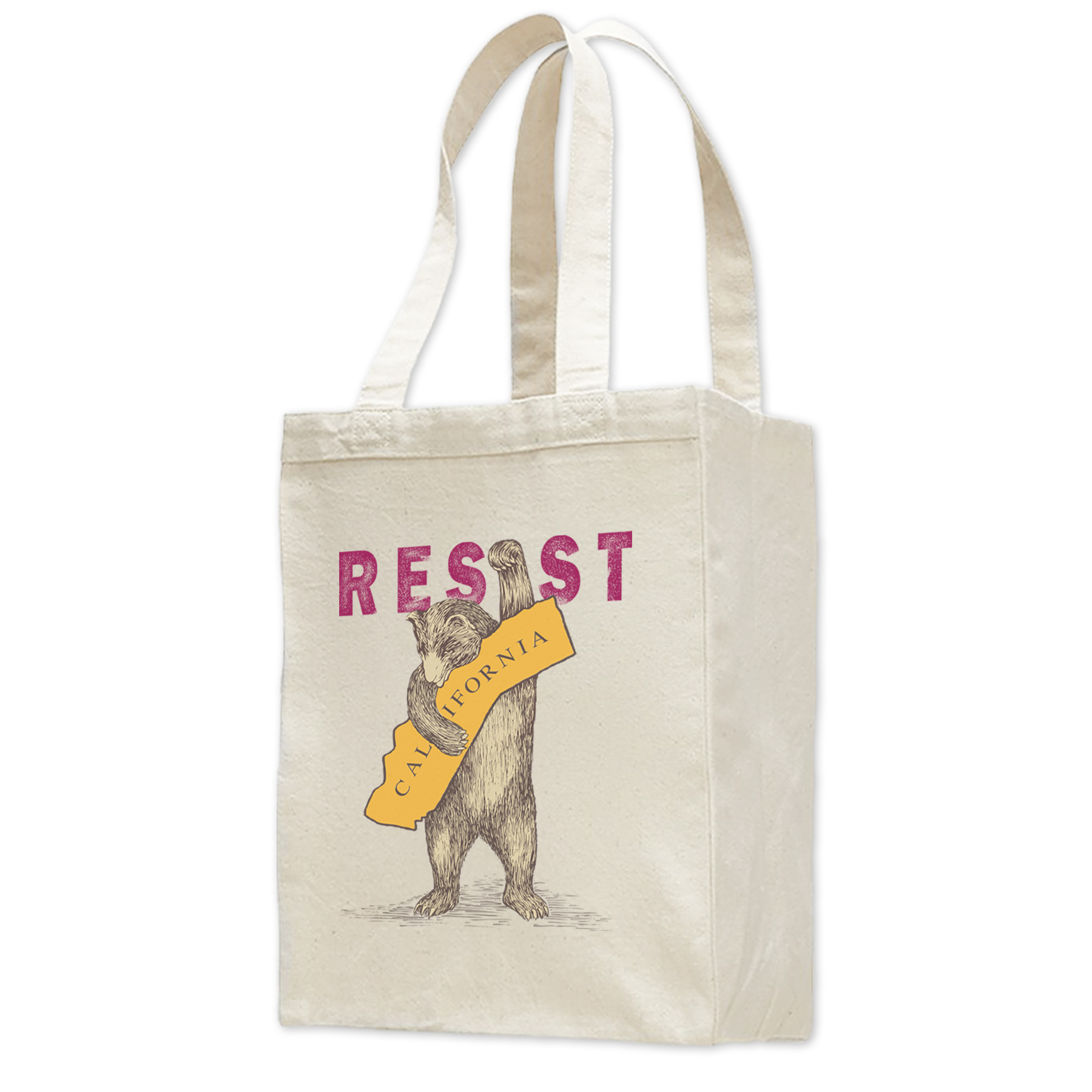 SF Mercantile RESIST CA Bear Small Canvas Book Bag