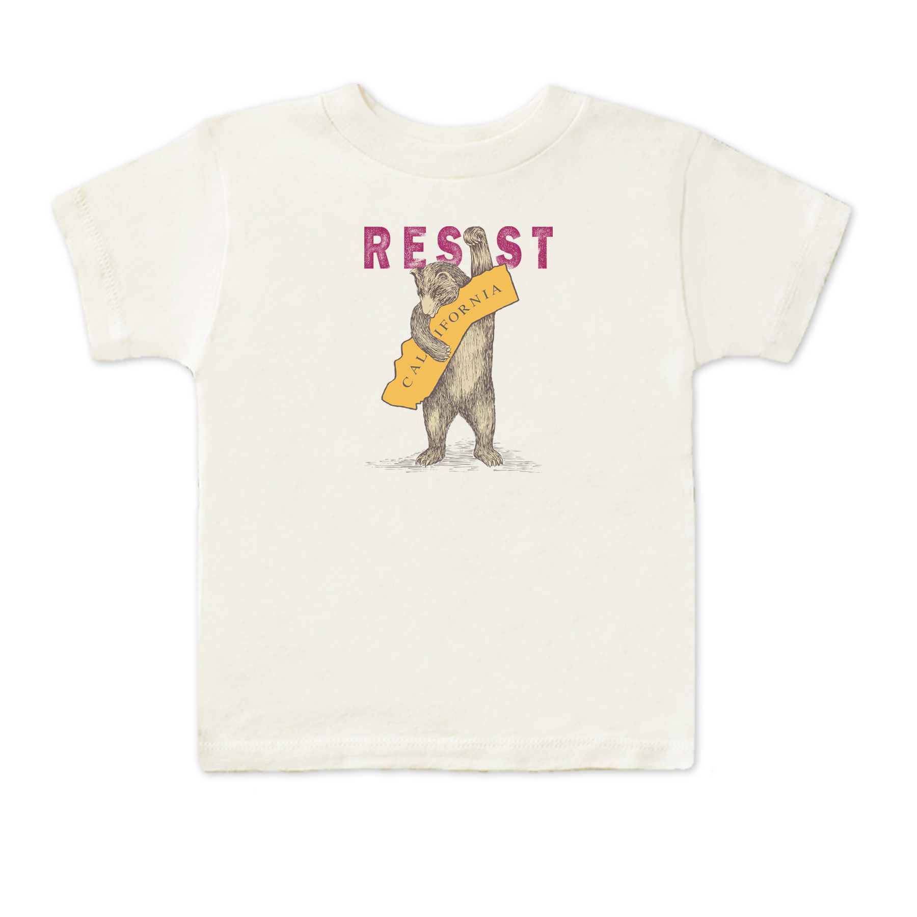 SF Mercantile RESIST CA Bear Kid's Tee, Cream