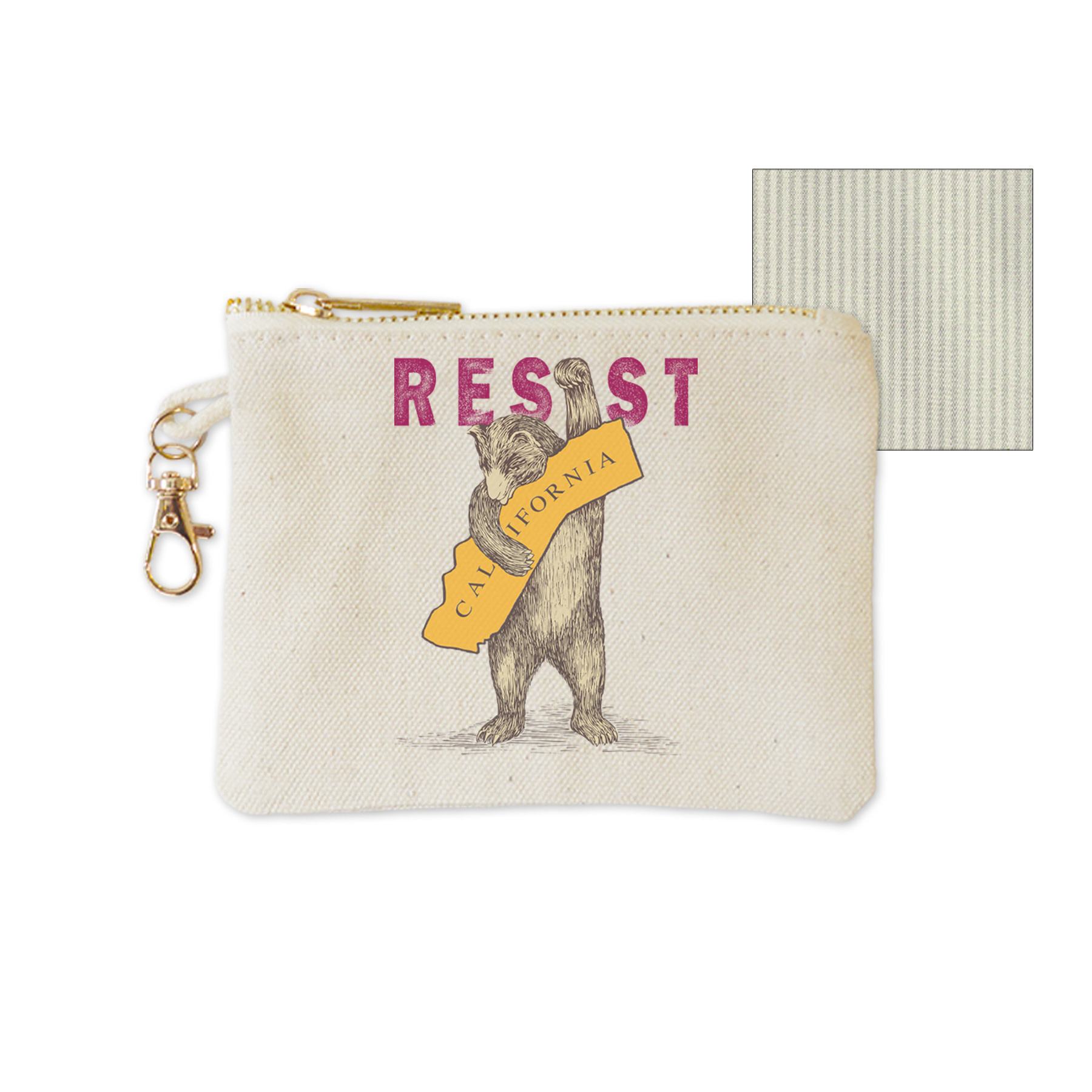 SF Mercantile CA Resist Bear Lined Coin Purse