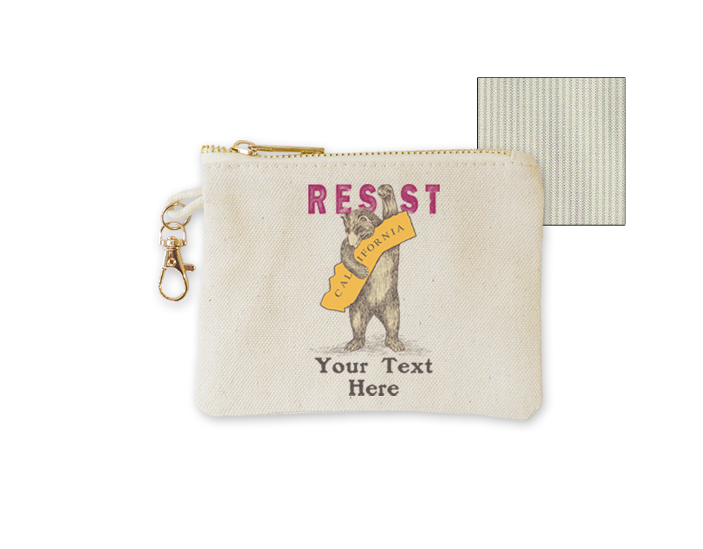 SF Mercantile CA Resist Bear Custom Lined Coin Purse