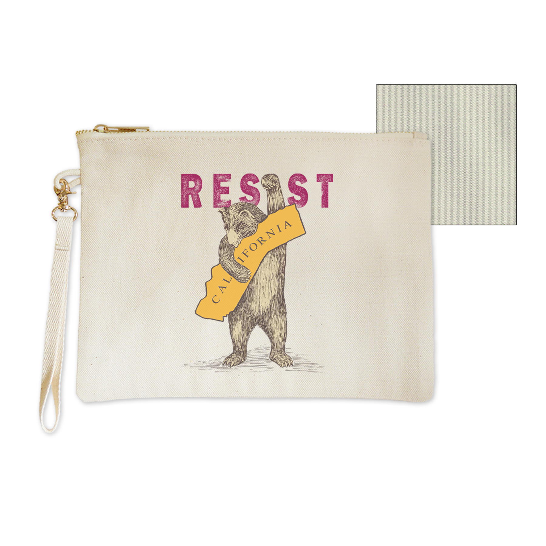 SF Mercantile RESIST CA Bear Zipper Pouch