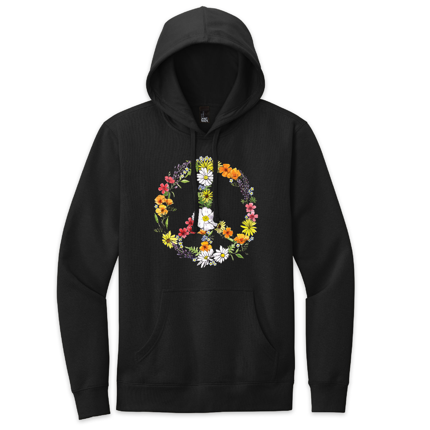 SF Mercantile Floral Peace Fleece Pullover Hoodie