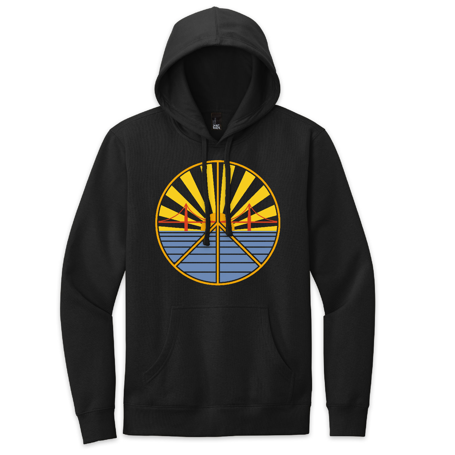SF Mercantile Golden Gate Bridge Sunset Peace Pullover Fleece Hoodie