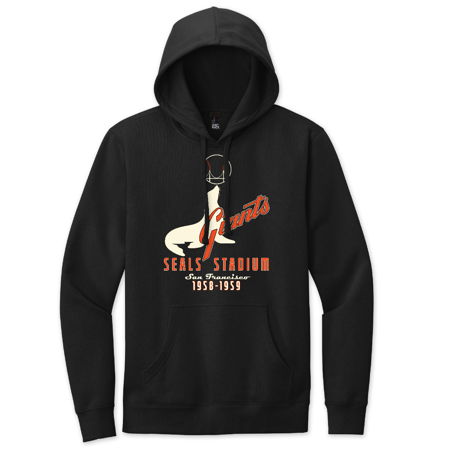 Vintage Giants Pullover Hoodie, Black