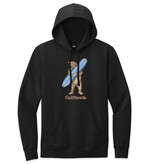 SF Mercantile Surf Bear Black Pullover Fleece Hoodie