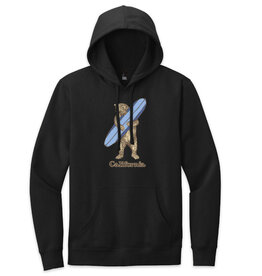 SF Mercantile Surf Bear Black Pullover Fleece Hoodie
