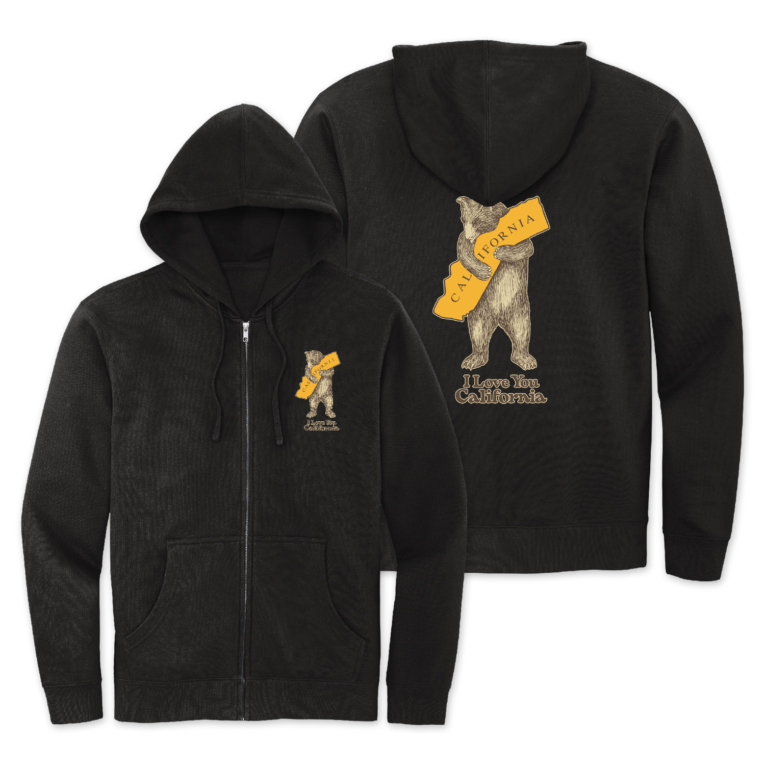 SF Mercantile California Bear Hug Zip Fleece Hoodie