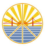 SF Mercantile Golden Gate Bridge Sunset Peace Zip Fleece Hoodie