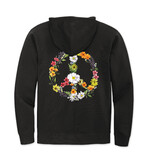 SF Mercantile Floral Peace Sign Fleece Zip Hoodie