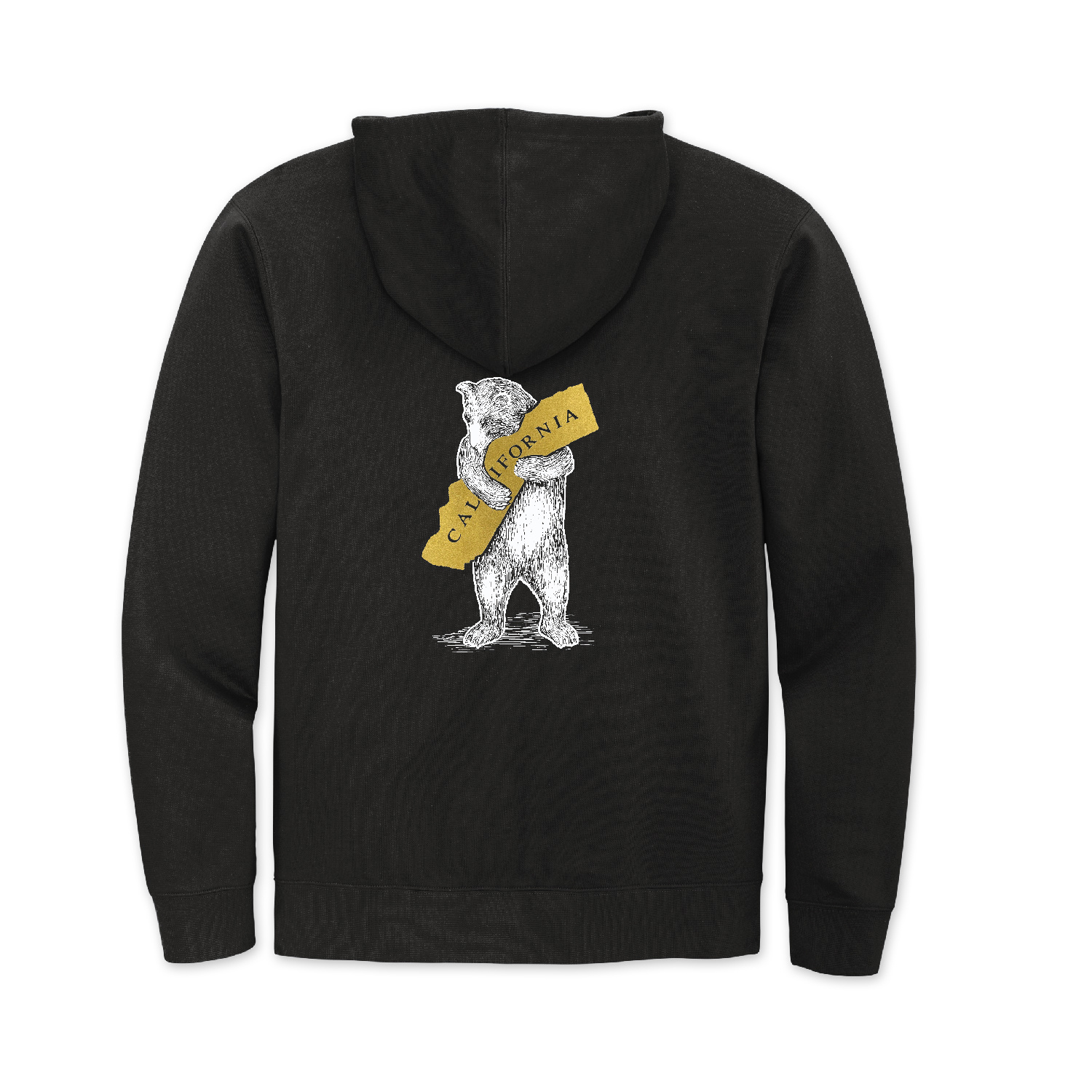 SF Mercantile White & Gold California Bear Hug Zip Fleece Hoodie