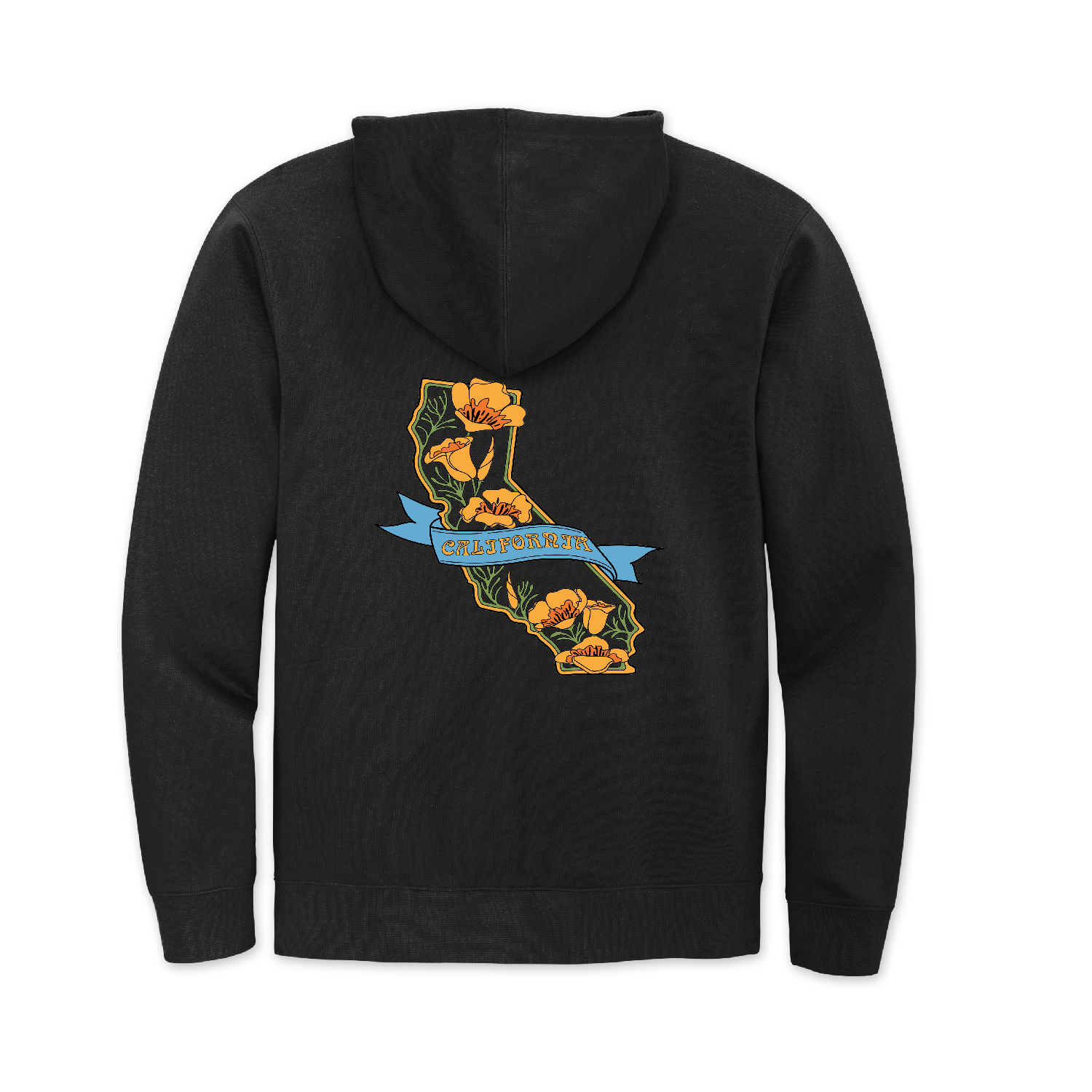 SF Mercantile California State w/ Poppies Fleece Zip Hoodie